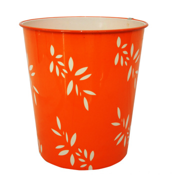 Hoja de plástico de diseño impreso Orange Open Top Dustbin (B06-821)